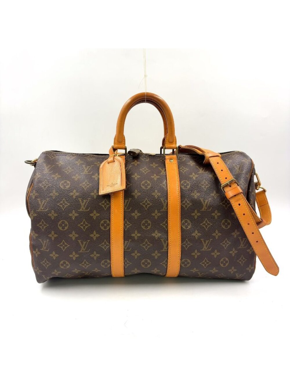 Louis Vuitton Keepall Bandouliere 45 Monogram Leather Brown Light Boston Bag